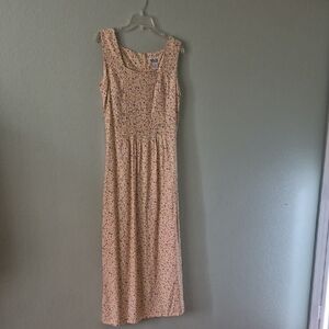 Robbie Bee Peach Floral Sleeveless Maxi Dress
